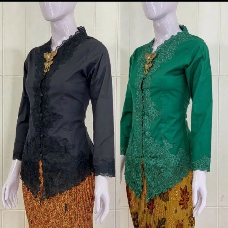 Set Kebaya Encim Bordir Senada Modern /Kebaya Encim Bahan Katun