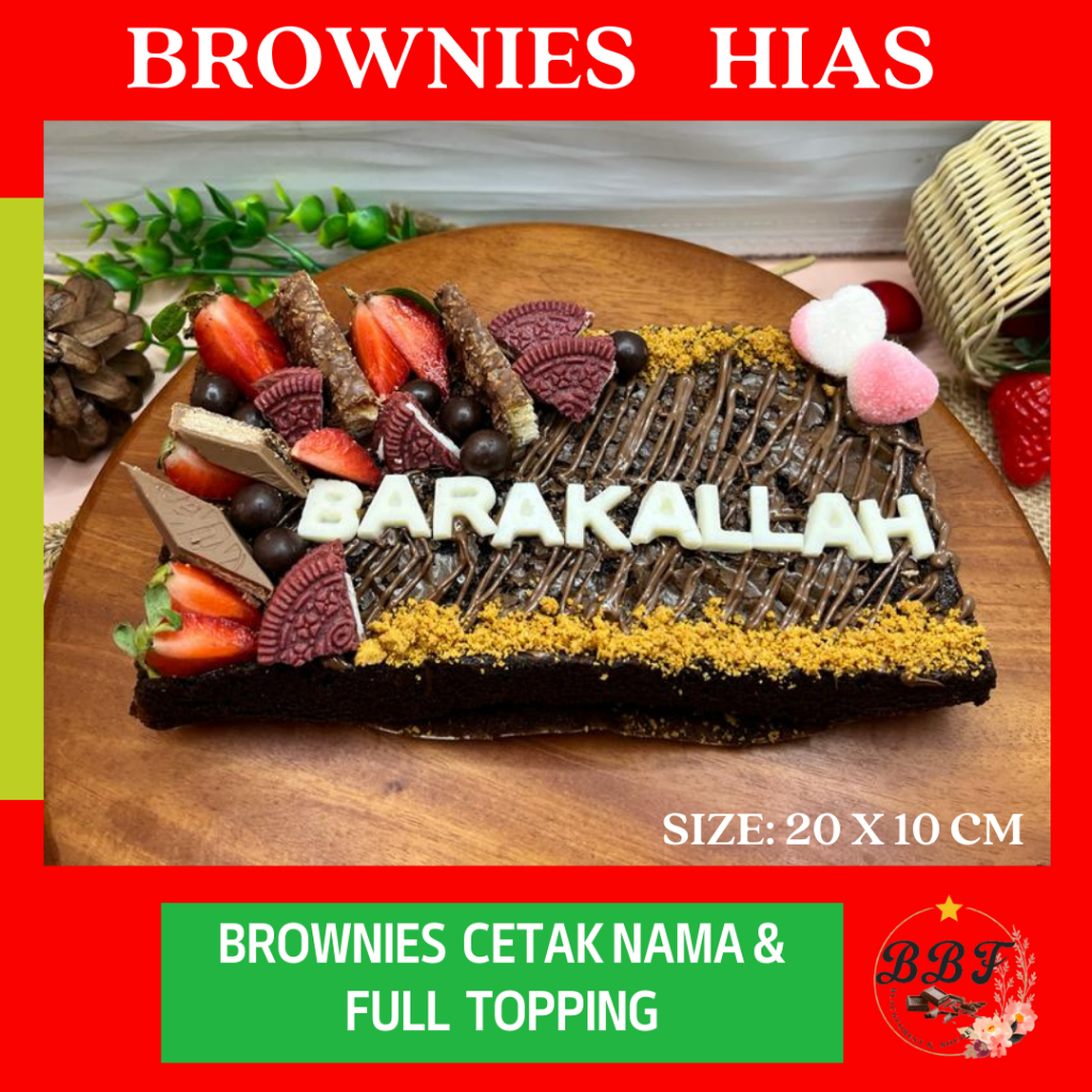 

RK12 Brownies Hias / Brownies Buah / brownies Ultah / brownies shiny crust / Brownies Panggang