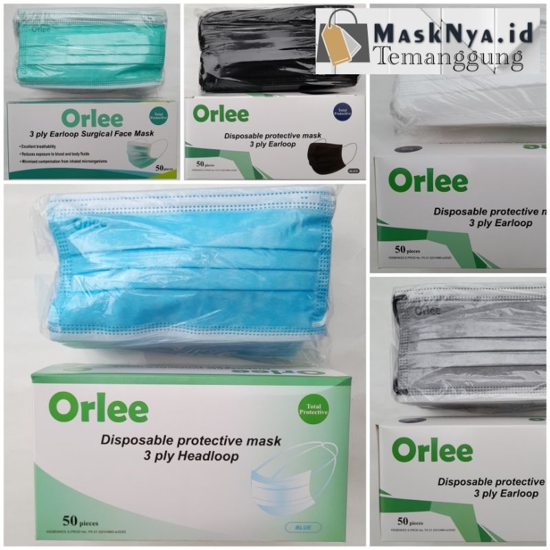 MASKER ORLEE 3PLY CANTOL//HIJAB//MEDIS isi 50"
