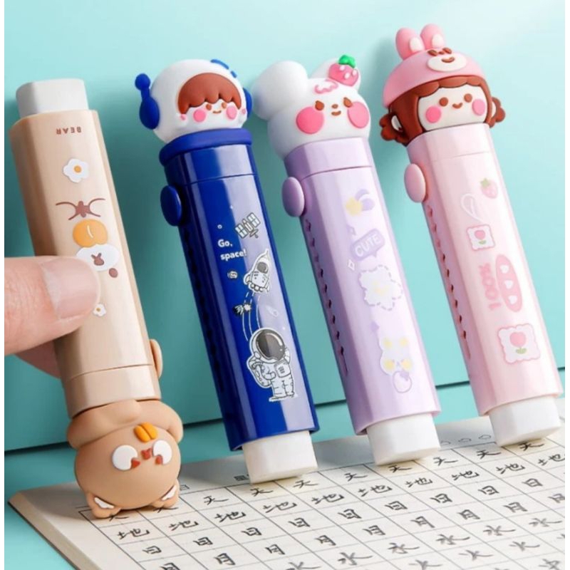 

penghapus mekanik pensil,penghapus pensil,penghapus mekanik kartun lucu,mechanical eraser,penghapus pensil,eraser