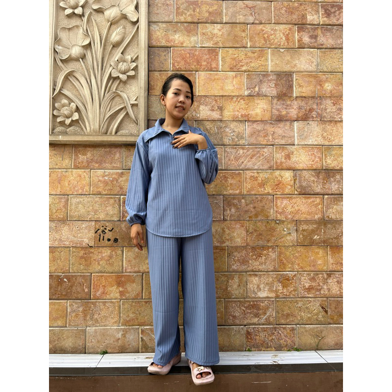 SETELAN WANITA KEKINIAN // SETELAN BAHAN HORNET // ONE SET WANITA TERBARU