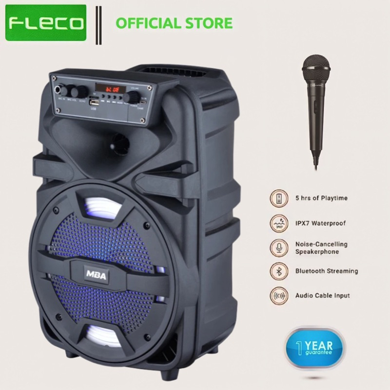 F-8606 Fleco Bluetooth Speaker Karaoke With mic