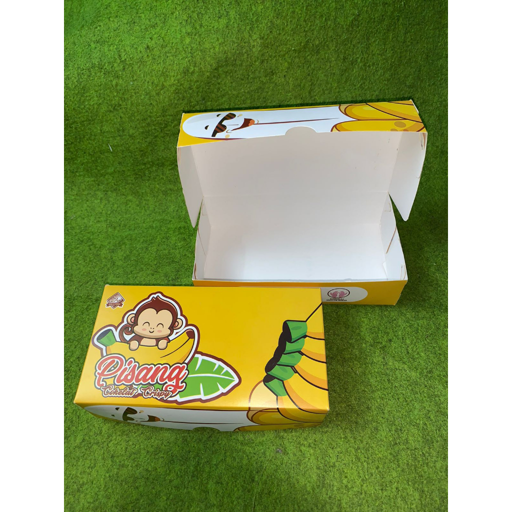 Dus kemasan pisang isi 30 pcs / box pisang coklat / kardus pisang crispy desain universal