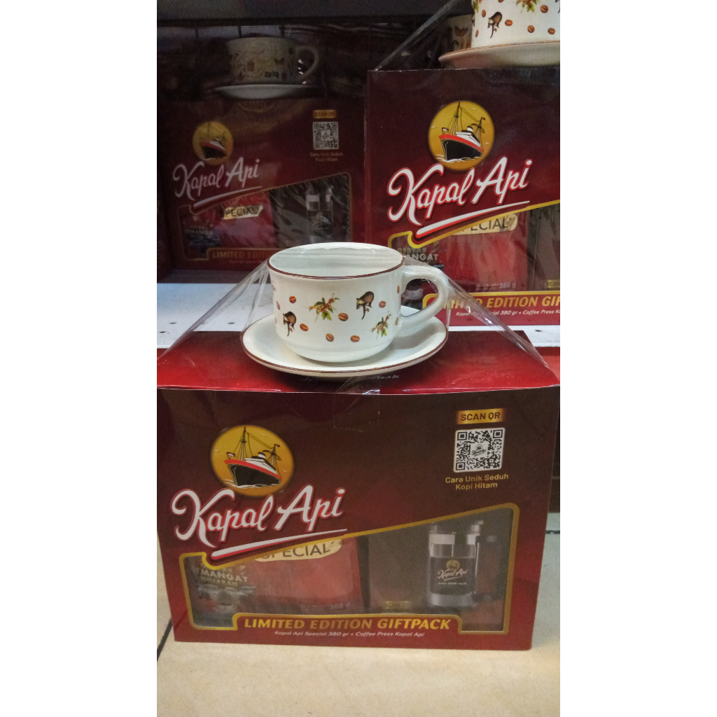 

Kapal api spesial gift pack 380gr + coffee press + gelas + cawan