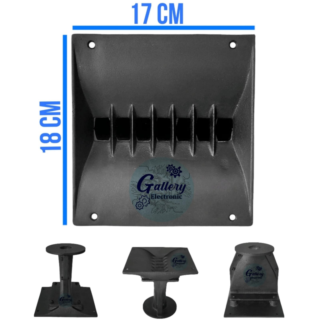 Horn / Corong Tweeter Model Harmonika Single 17x18 cm Bahan Diral Cor Almunium Tebal