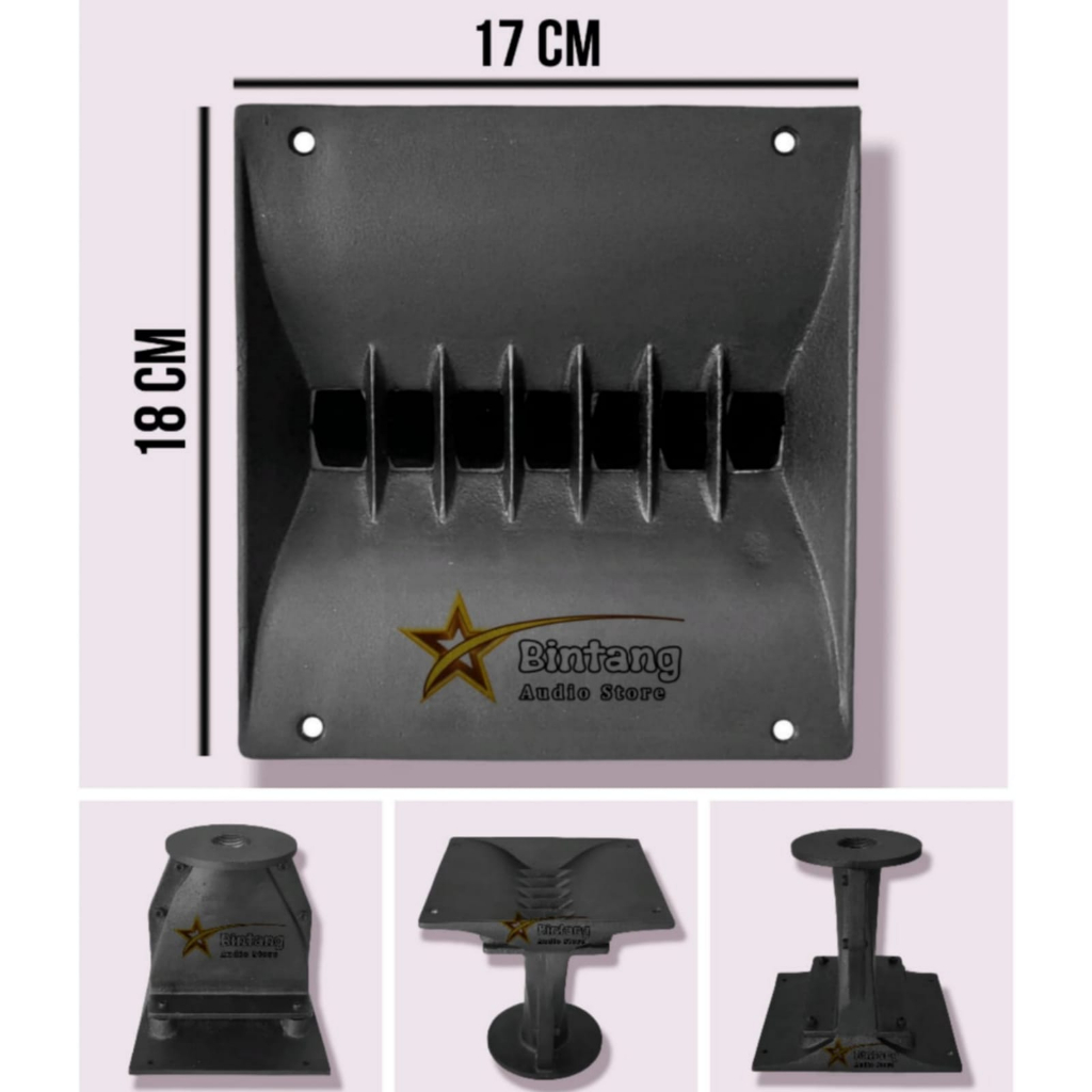 Corong / Horn Tweeter Harmonika Single 17x18 cm Bahan Diral Cor Almunium Tebal