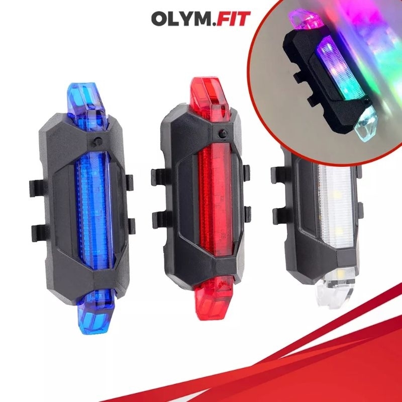 Lampu LED Sepeda USB Charger Kedip Warna Warni 4 Mode Banyak Pilihan Warna