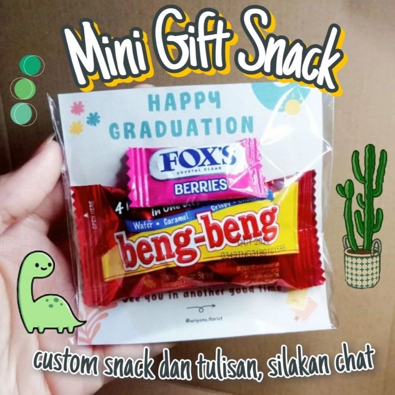 

Mini gift snack | snack murmer custom | cocok untuk gift sempro | gift birthday | snack ultah | CUSTOM SNACK dan TULISAN