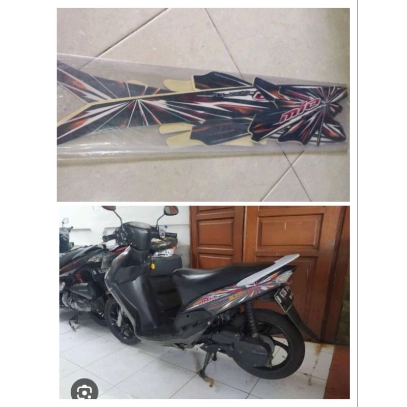Striping Stiker Yamaha Mio Sporty 2008 Abu Abu Original
