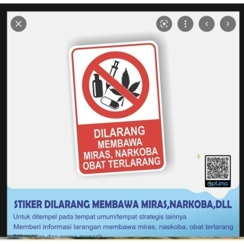 

Sign Akrilik Dilarang Membawa Miras Narkoba Obat Terlarang Ukuran 20x30cm Akrilik Rambu