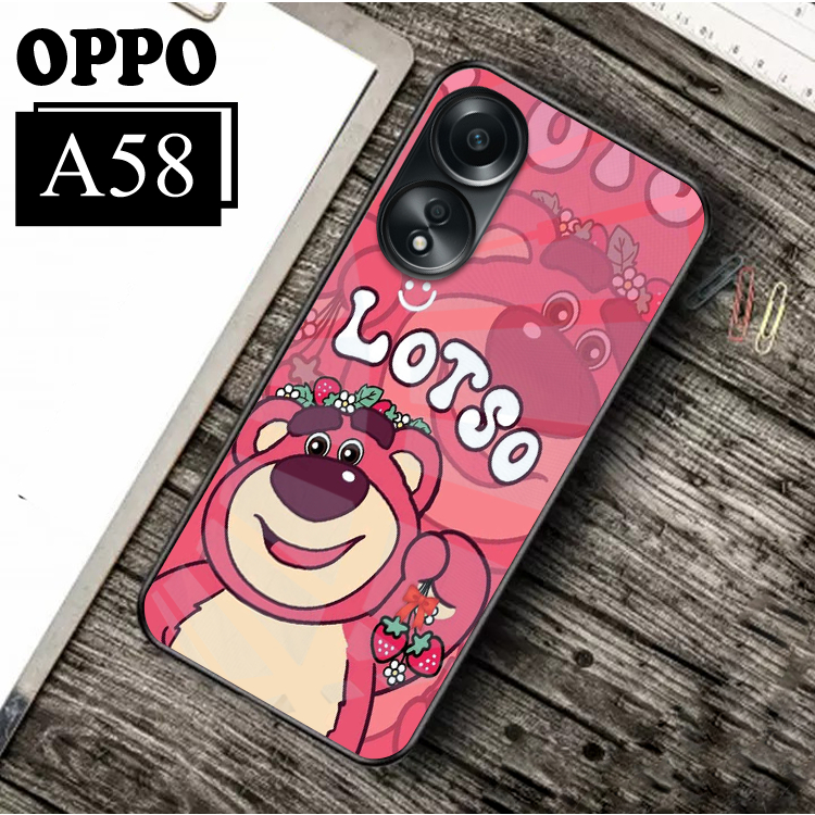 (SC195) Softcase Glass Kaca Oppo A58 - Kesing Hp Oppo A58 - Softcase Glass Hp Oppo A58 - Softcase Ka