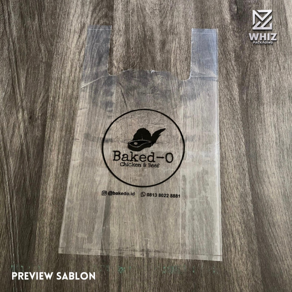 Sablon Kantong Plastik Bening PE uk 27 Murah Kresek Bening - 1000 pcs