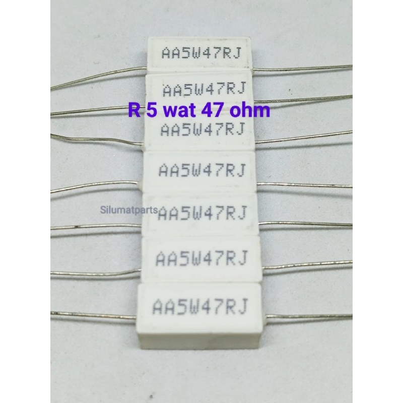 Resistor kapur 5 wat 47 ohm Resistor 5watt 47ohm R 5 w 47 ohm