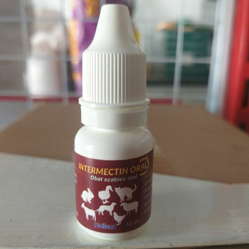 intermectin oral 10 ml, obat cacing, scabies langsung minum/tetes