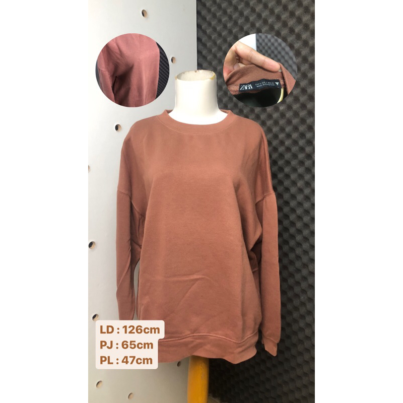 Crewneck oversize Zara, Crewneck wanita zara