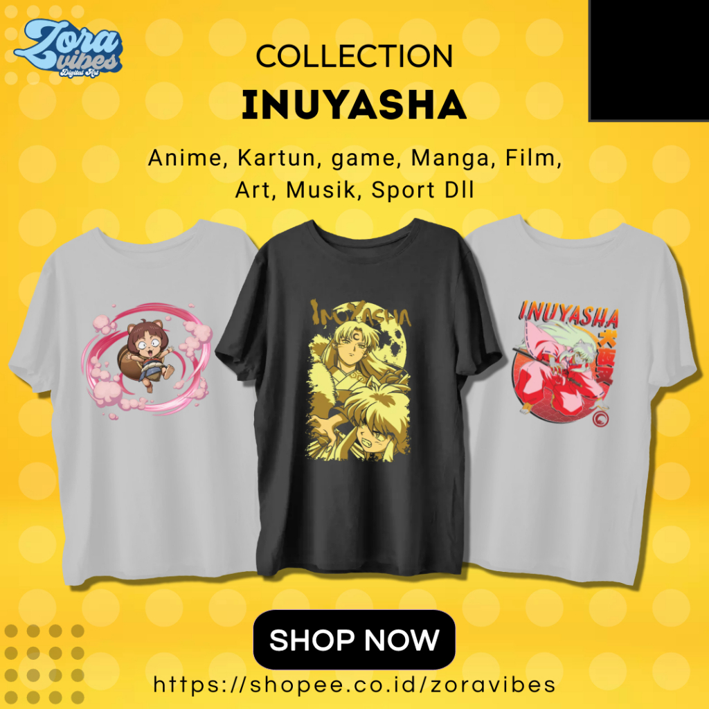 Kaos Inuyasha - Baju Kaos Demon Inuyasha