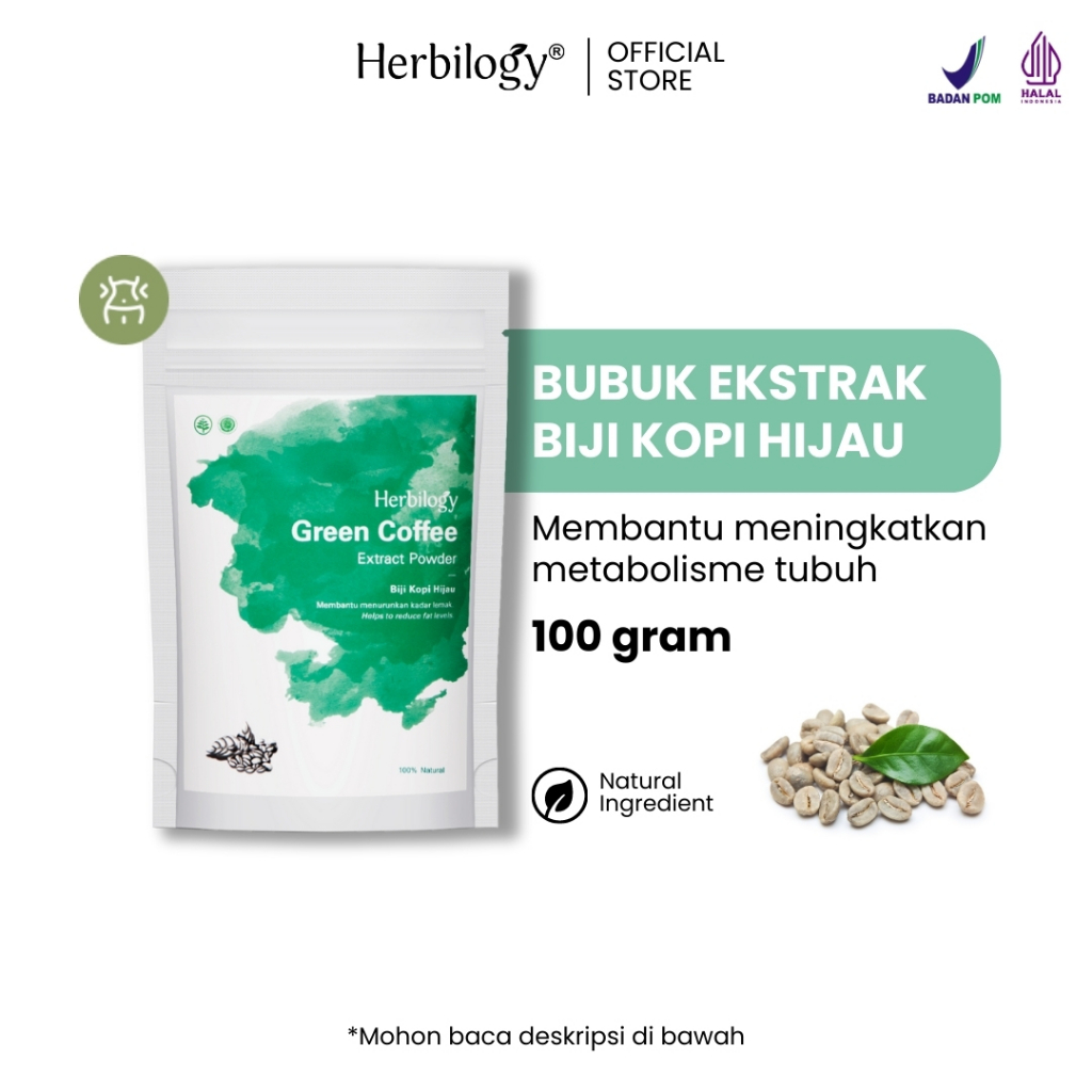 

Herbilogy Green coffee (Biji Kopi Hijau) Extract Powder 100g