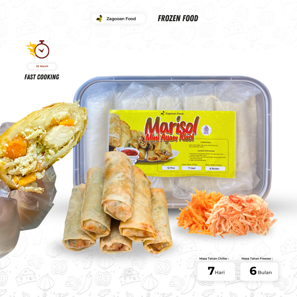 

Risoles Risol Ayam Marisol Zagooan Frozen Food isi 12 300gr