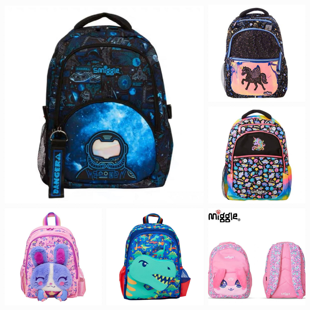 Tas Ransel Smiggle Anak Import Astronout, Unicorn, Dinosaurus, Bunny