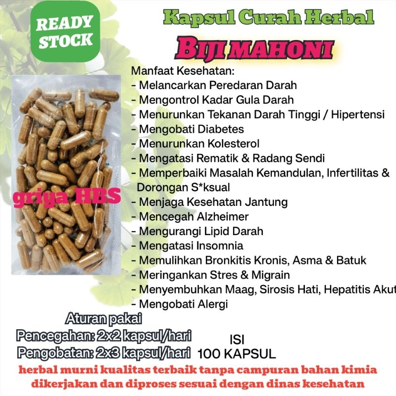 HERBAL BIJI MAHONI isi 100 Kapsul