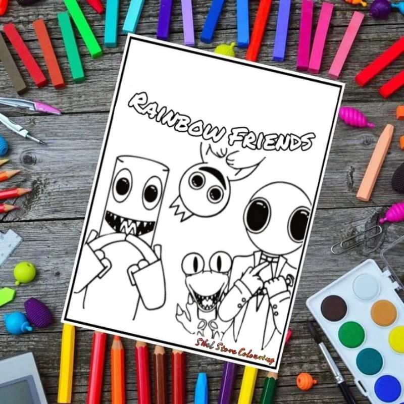 

Kertas Mewarnai Gambar Anak 1 Pack Isi 10 Lembar Gambar Tema Rainbow Friends
