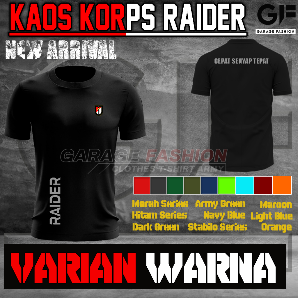 Kaos Jersey Raider / Kaos Raider Terbaru / Baju Running Raider / Kaos Raider Cepat senyap Tepat / Ba