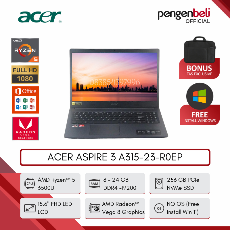 Laptop Gaming, Desain  Yang Ramai Di Cari Budget 7 Jutaan [15.6" | AMD Ryzen 5 3500U | 24 GB | 256 G