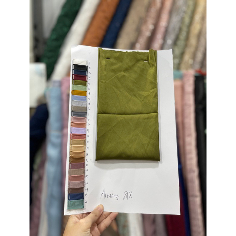 1 ROLL BAHAN KAIN ARMANI SILK POLOS | 1 ROLL = 60 YARDS