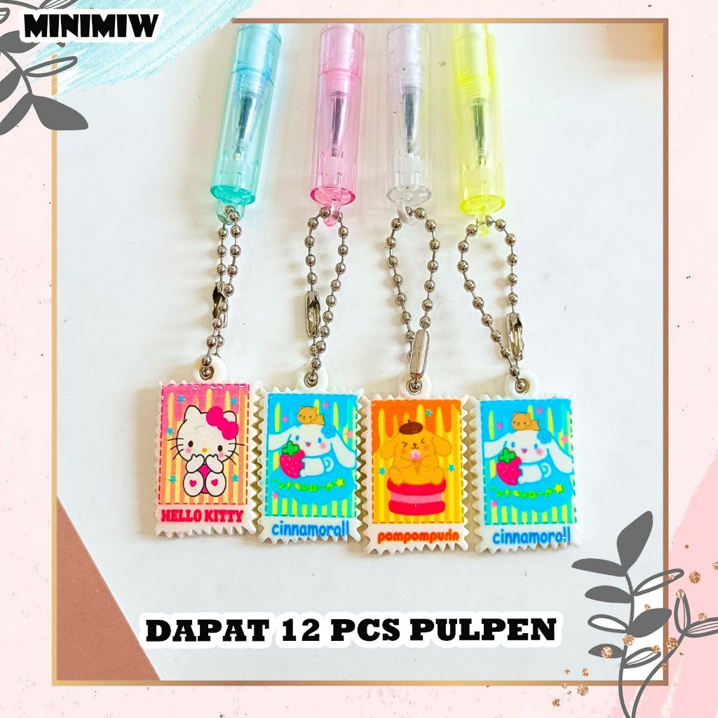 

SELUSIN PULPEN PAPAN NAMA KOTAK SANRIO ISI 12 PCS LUCU PEN GANTUNGAN BOLPEN ALAT TULIS KANTOR COD TERMURAH