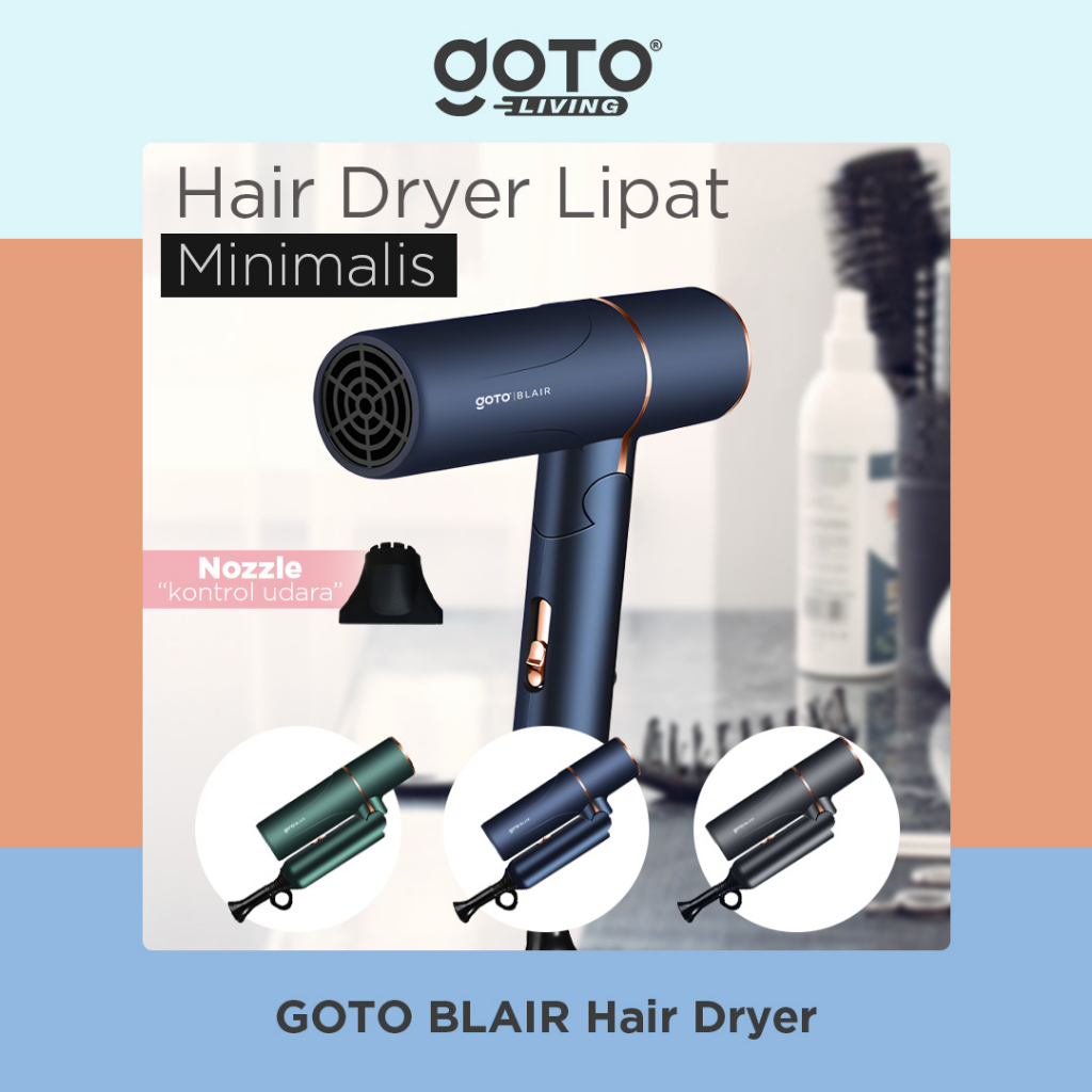 Goto Blair Hair Dryer Alat Pengering Rambut Hairdryer Lipat Portable