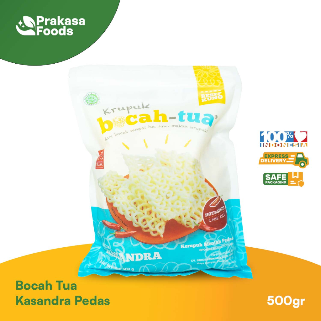 

Bocah Tua Kerupuk Kasandra Pedas 500gr