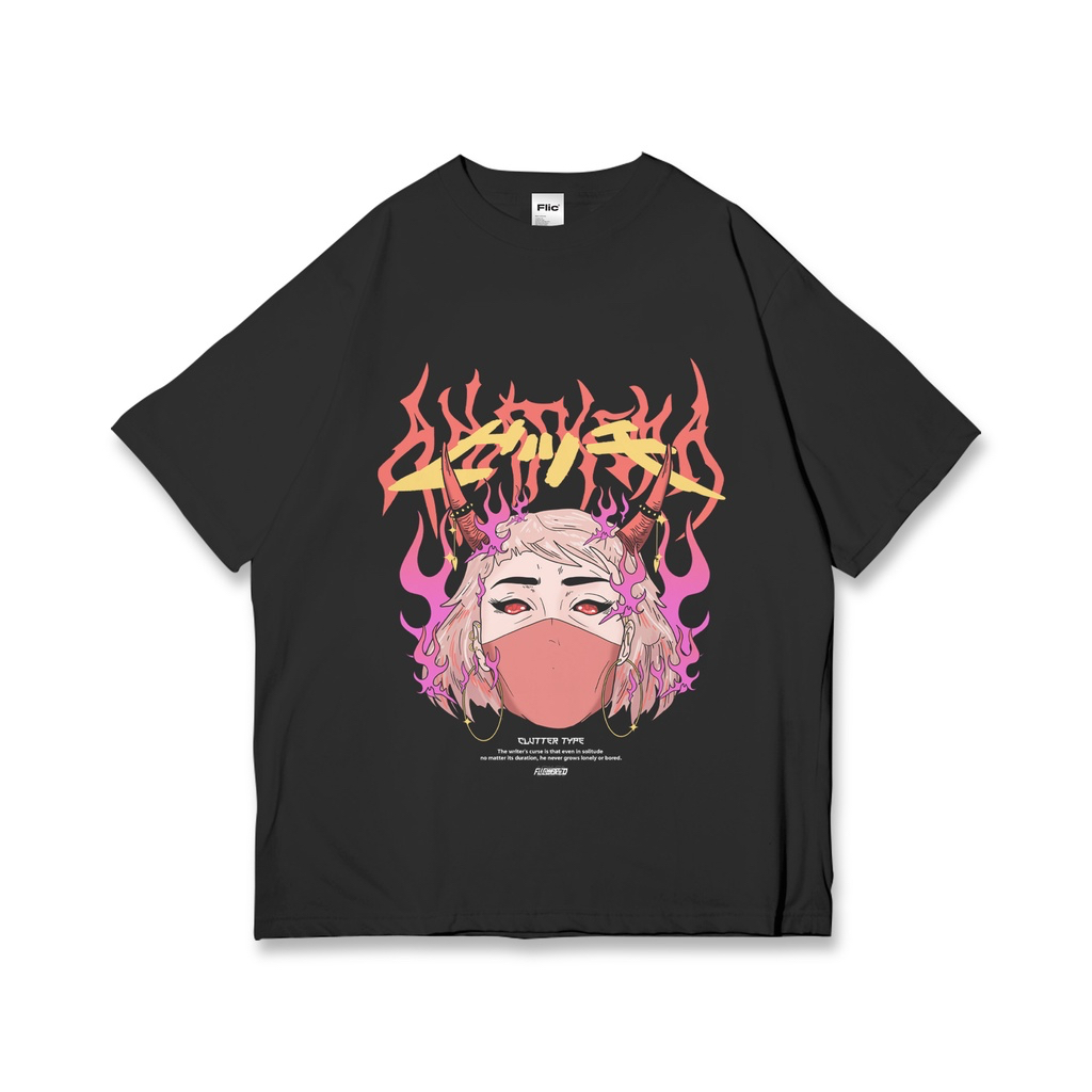 Anathema Black Oversized Tshirt - FLICWORLD