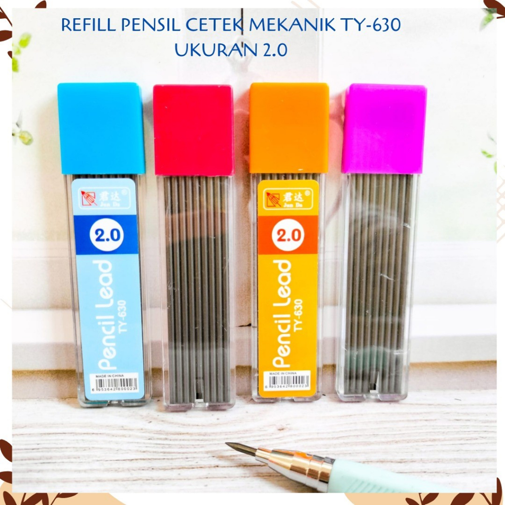 

isi ulang pensil mekanik cetek ukuran 2.0 ty-630 alat tulis kantor aesthetic korea isi 9 pcs termurah
