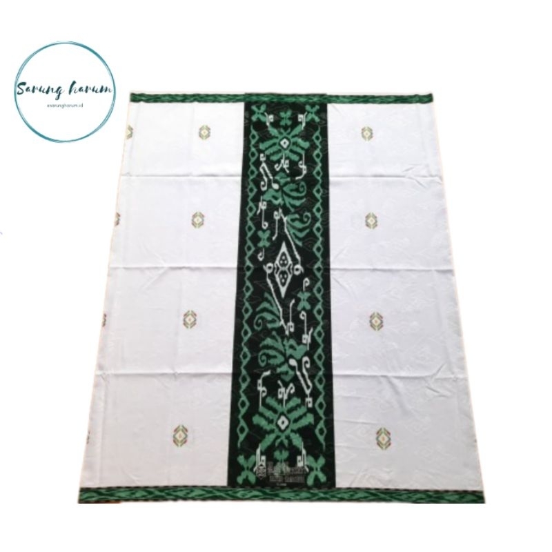 Sarung - Sarung bali lestari - Putih tumpal hijau