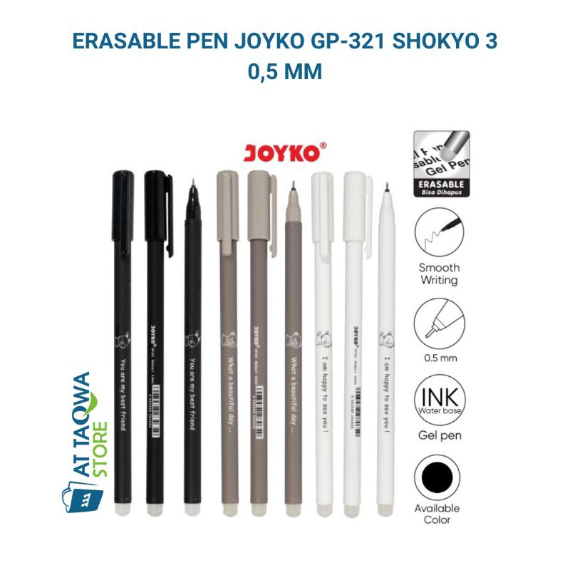 

Erasable Pen JOYKO GP-321 SHOKYO 3 0,5 MM - Pulpen Bisa Dihapus Gel Pen