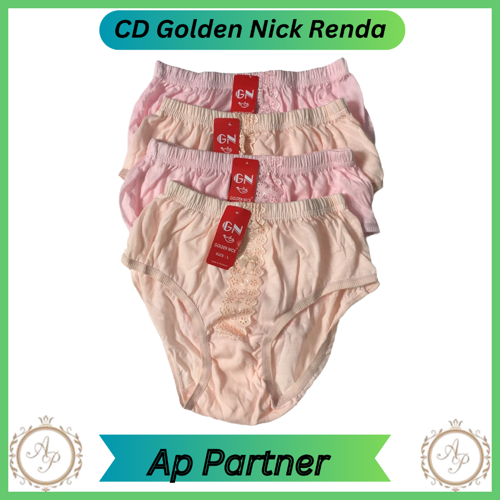1 Pcs Celana Dalam Wanita Dewasa Golden Nick Renda / Cd Wanita Bahan Katun Celana Dalam Perempuan Pr
