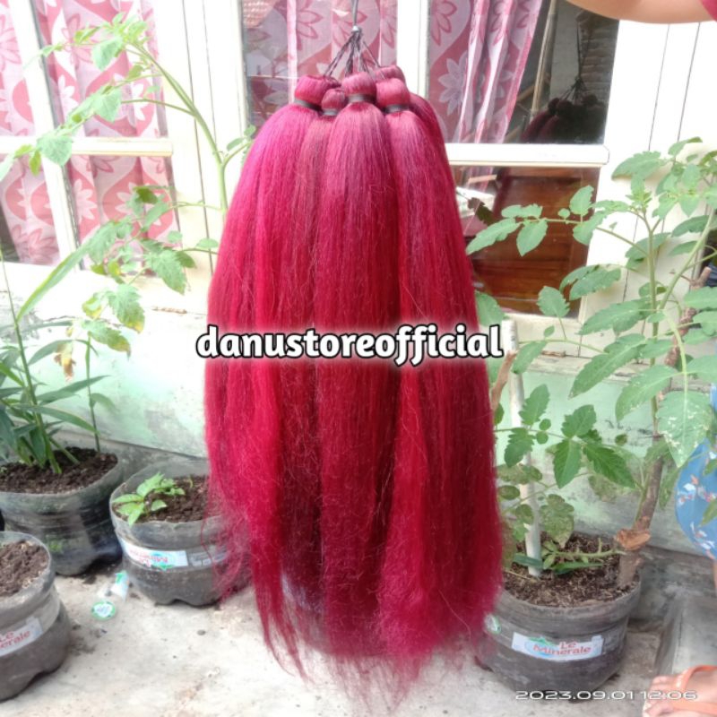 Cemara rambut sintetis/rambut sintetis/Cemara polos/Cemara 1 warna/rambut sambung, panjang 80 cm