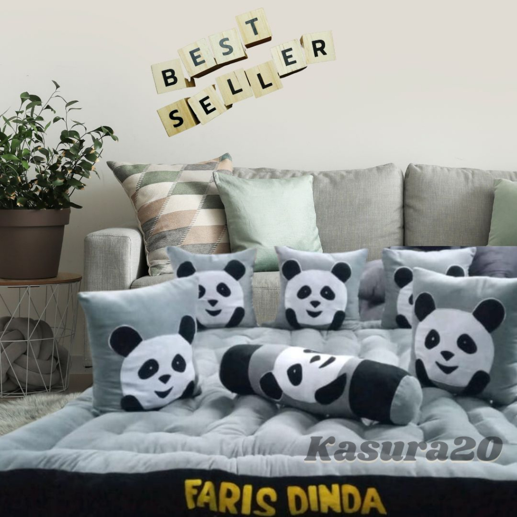 KASUR Gender Karakter PREMIUM SUPER JUMBO 200x180x20cm bantal 5 guling1