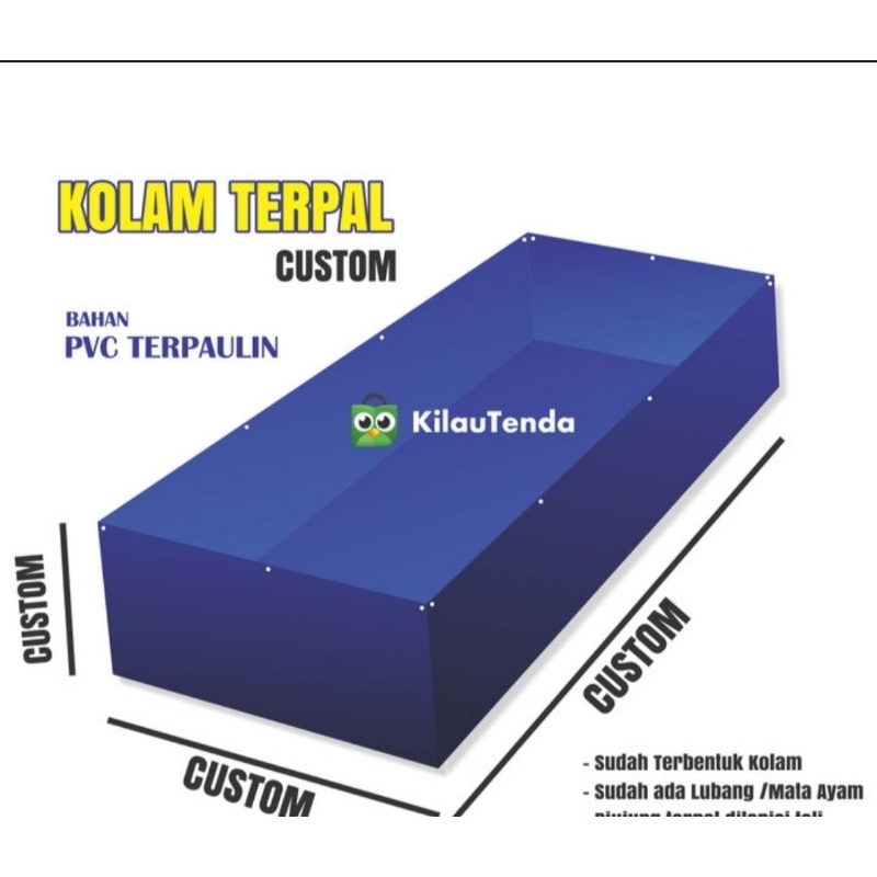 Terpal kolam ikan custom pvc semi karet original