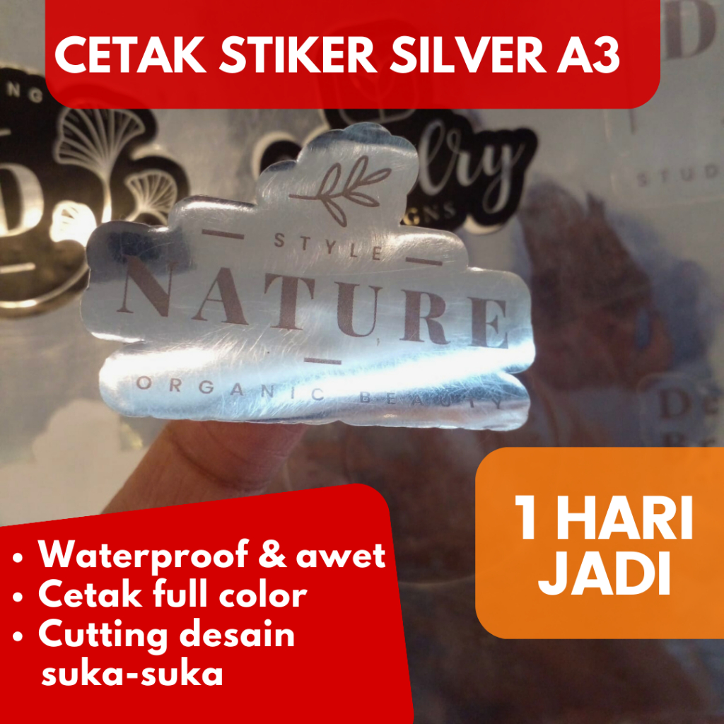 

Cetak Stiker Silver A3+ / Print Stiker Label Silver Cutting