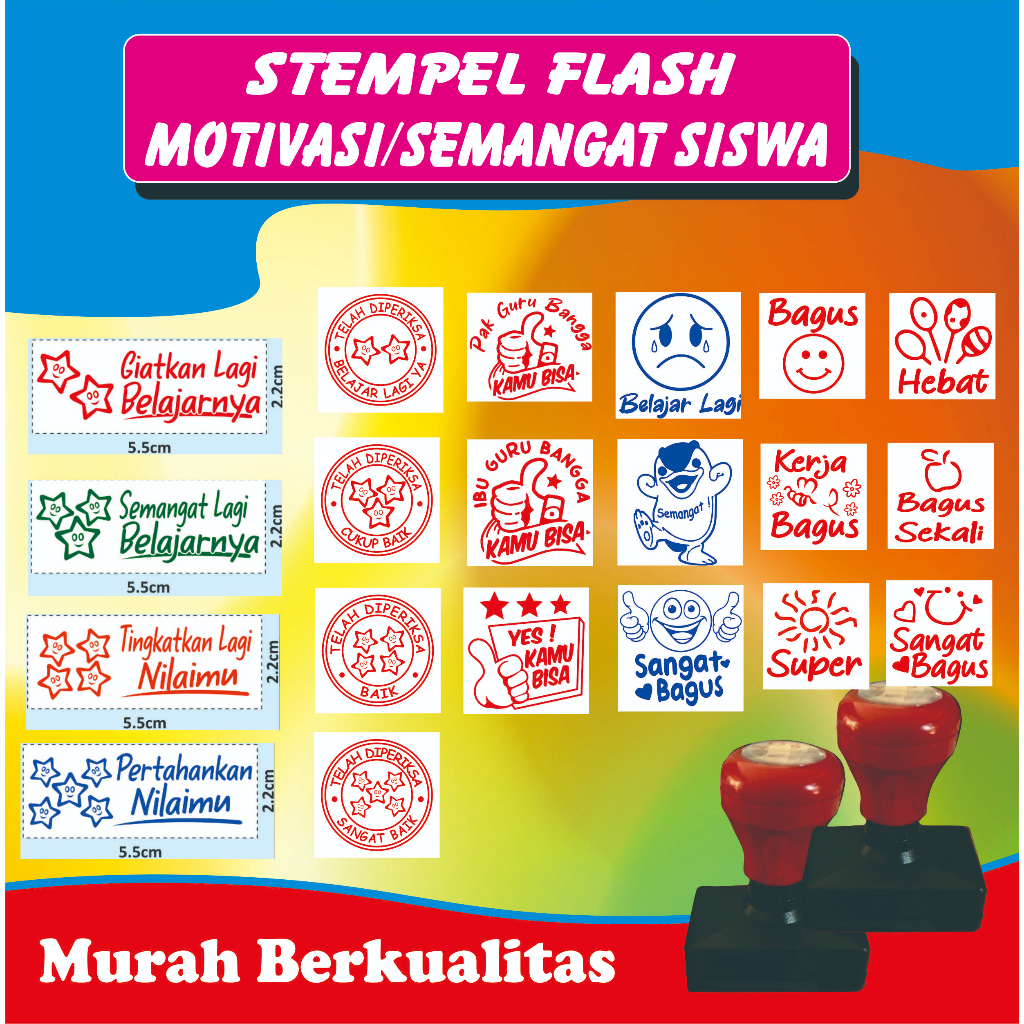 

Stempel Motivasi Semangat Belajar/Reward/Nilai Anak/Emoji Siswa/Murid TK/SD Bali