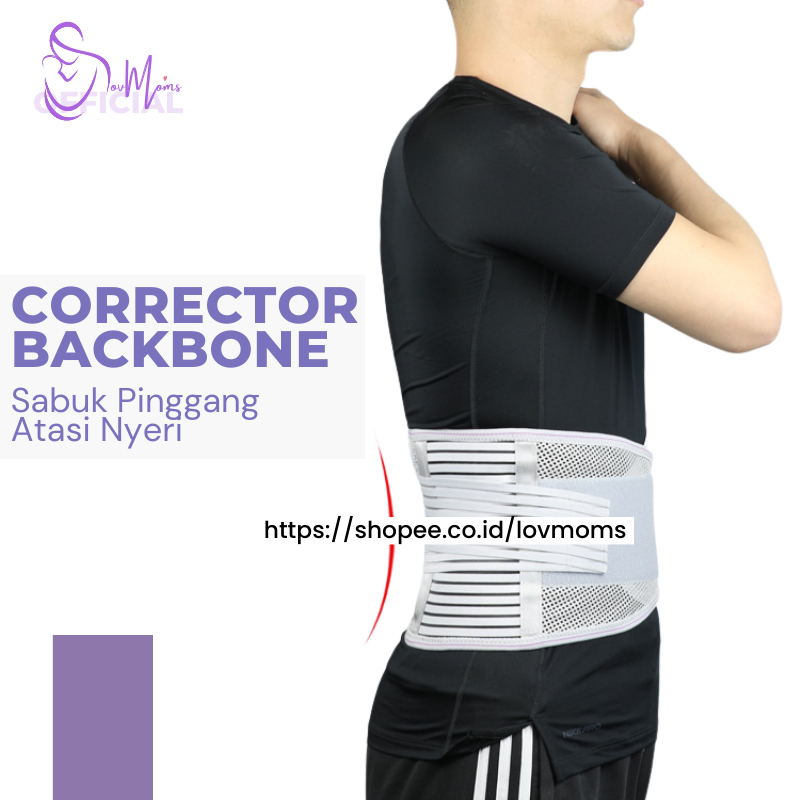 Korset Lumbal Lumbar CORRECTOR BACKBONE Terbaru Korset Pelindung Penyangga Pinggang Saraf Kejepit LP