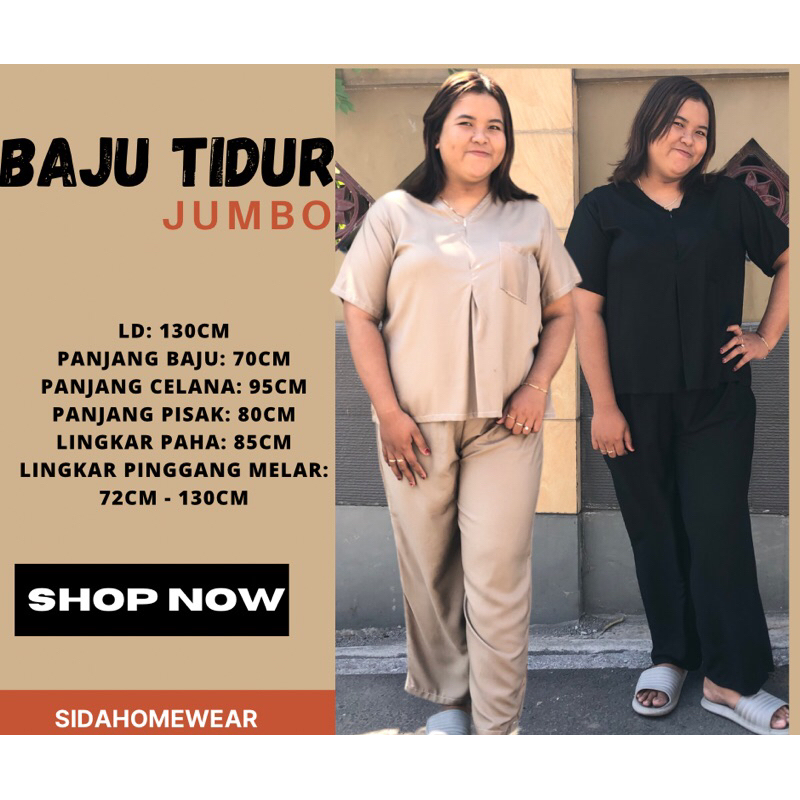 BAJU TIDUR PIYAMA JUMBO PREMIUM LD 130 One set jumbo ld 130