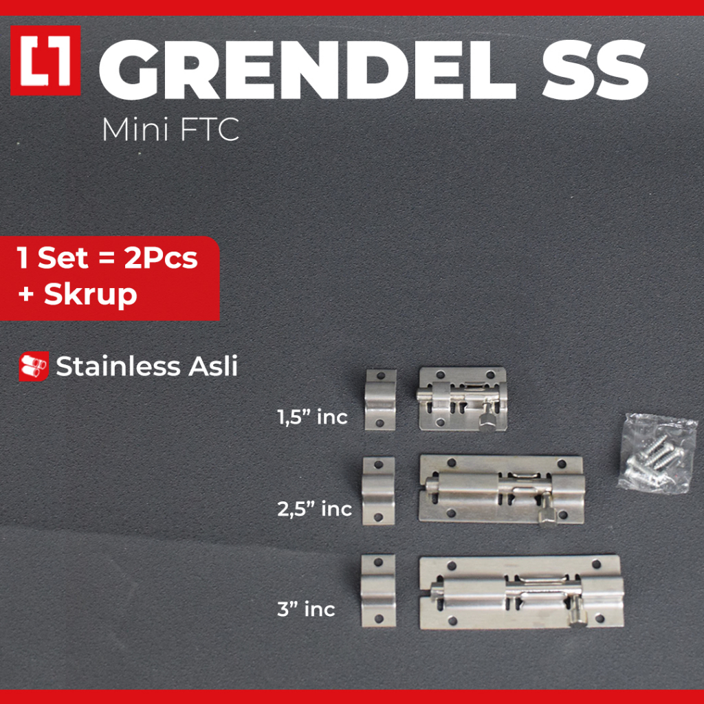 Kunci Grendel Pintu Jendela Stainless Tebal Mini Slot