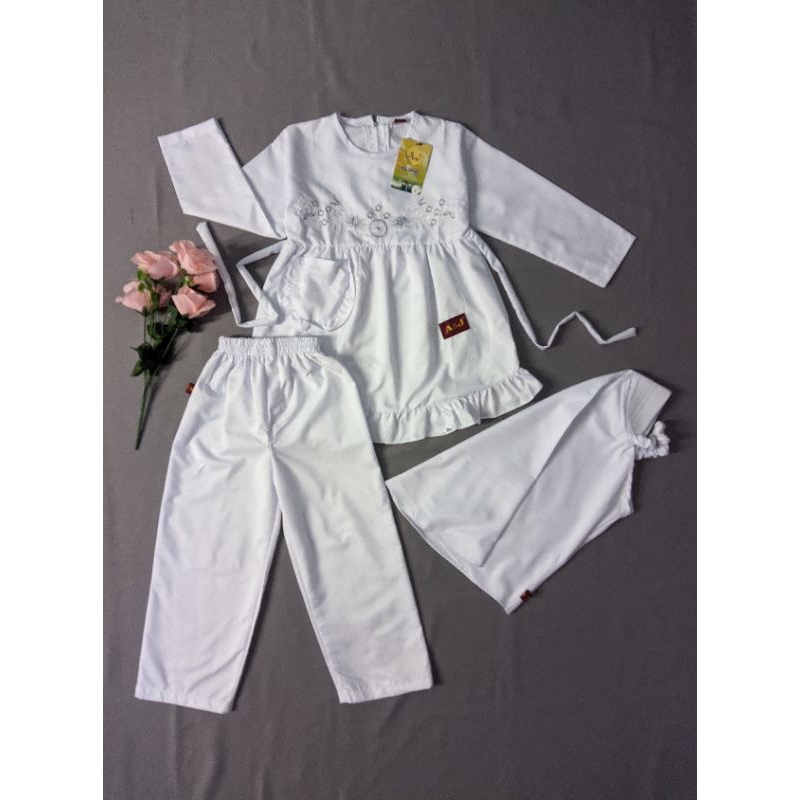 Setelan Anak A&J/Baju Muslim Anak Perempuan Umur 5-13 Tahun/Baju Muslim Manasik Haji