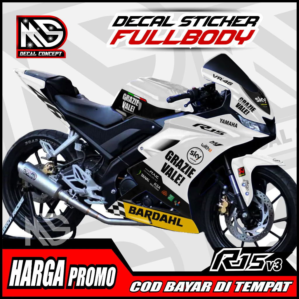 Decal R15 V3 Full Body Stiker R15 V3 Full Body Dekal R15 V3 BISA COSTUM Variasi Stiker R15 V3 Full B