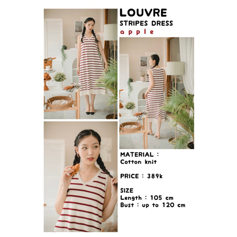Louvre Dress Apple bebeplum / terusan knit wanita warna apple