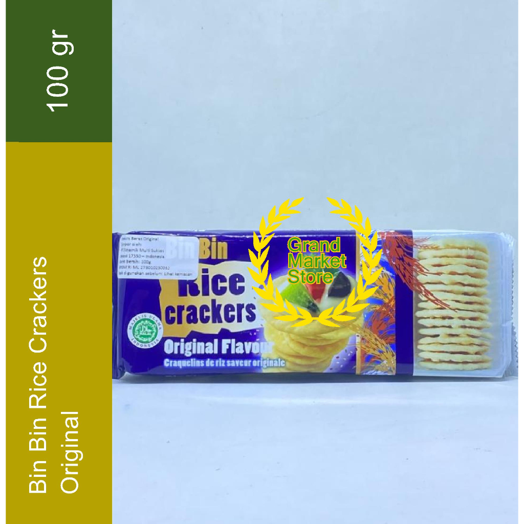 

Bin Bin Rice Crackers Original Flavor Biskuit Beras Rasa Original 100g Krekers