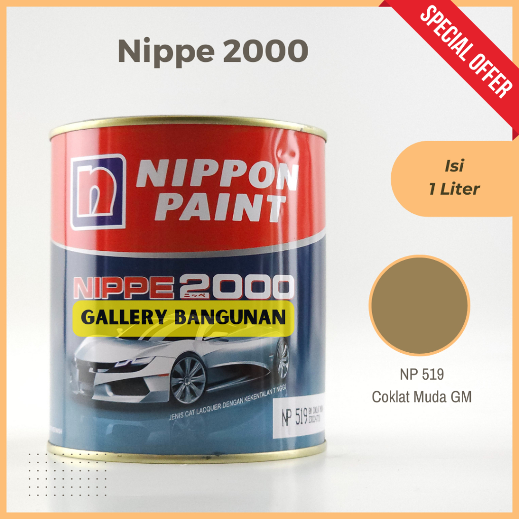 

Nippe 2000 Np 519 Coklat Muda Gm Cat Kayu Besi NC Nippon Paint Kemasan 1 Liter