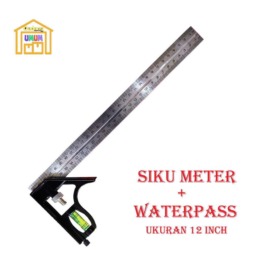 

Penggaris Besi Siku Meter WATERPASS 30 cm Belter Penggaris Besi Sudut